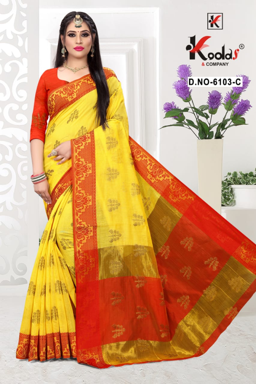 Ridhima 6103  Latest Fancy Casual Wear Designer Rich Look Exclusive Cotton Printed  Pallu  Saree Collection